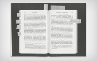 Spread with photocopied book