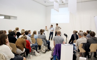 Maret Tholen, Omar Nicolas, and Hagen Verleger opening the symposium