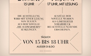 Posters and a brochure for artist Jana Mücke’s exhibition “Die Schwärmerin.”