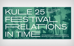 Invitation card for “Relations in Time,” a three-day festival at Kunsthaus KuLe, Berlin