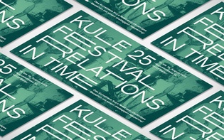 Invitation card for “Relations in Time,” a three-day festival at Kunsthaus KuLe, Berlin