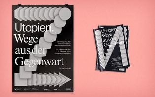 Hagen Verleger: Utopien. Wege aus der Gegenwart (Poster and leaflet)
